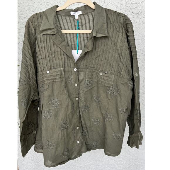 NWT Anthropology by Kyla Seo Holly Shirt - Soft Sage, Size Small - Picture 1 of 13